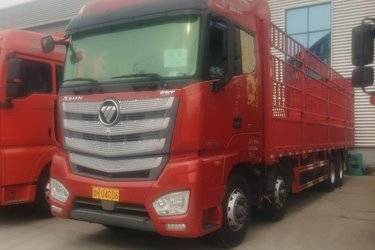二手福田 欧曼EST 6系重卡 460马力 8X4 9.53米AMT自动挡仓栅式载货车(国五) 前四后八 福田康明斯二手载货车 黄牌图片