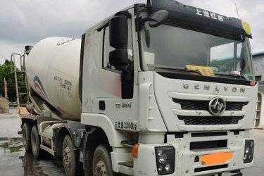 二手上汽红岩 杰狮 350马力 8X4 6方混凝土搅拌车(国五) 前四后八 上菲红二手搅拌车图片