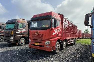 二手青岛解放 JH6重卡 460马力 8X4 9.4米仓栅式载货车(速比4.111)(国五) 前四后八 锡柴二手载货车 黄牌图片