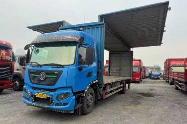 二手东风商用车 天锦KR中卡 180马力 4X2 8米排半厢式载货车(国五) 单桥 东风二手载货车 黄牌图片