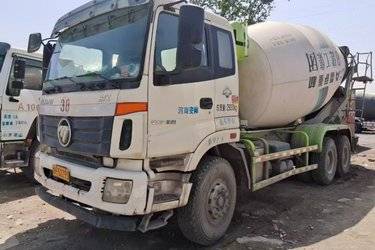 二手福田 欧曼新ETX 重载型 375马力 6X4 5方混凝土搅拌车(12挡)(山通牌)(国五) 后八轮 潍柴二手搅拌车图片