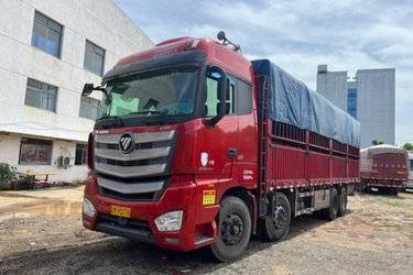 二手福田 欧曼EST 6系重卡 穿越版 460马力 8X4 9.45米仓栅式载货车(国五) 前四后八 福田康明斯二手载货车 黄牌图片