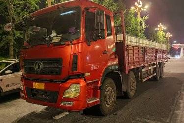 二手东风商用车 天龙重卡 315马力 8X4 9.6米栏板载货车(国五) 前四后八 东风二手载货车 黄牌图片