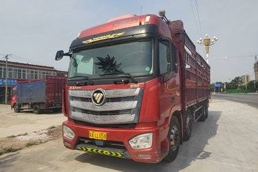 二手福田 欧曼EST 6系重卡 400马力 8X4 9.45米仓栅式载货车(国五) 前四后八 福田康明斯二手载货车 黄牌图片