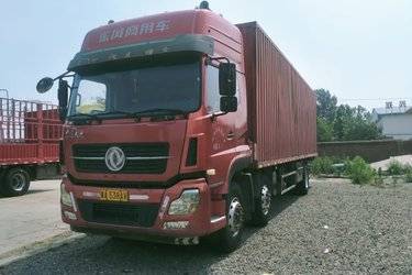 二手东风商用车 天龙重卡 245马力 6X2 9.6米厢式载货车(国五) 前四后四 雷诺二手载货车 黄牌图片
