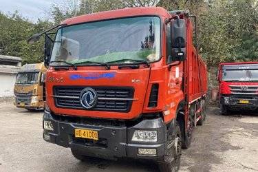 二手东风商用车 天龙KC重卡 385马力 8X4 7.6米自卸车(国五) 前四后八 东风二手自卸车 黄牌图片