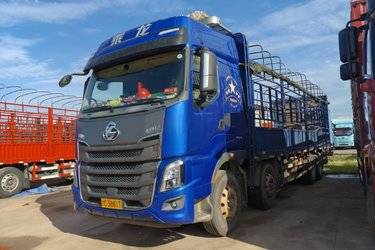 二手东风柳汽 乘龙H7重卡 460马力 8X4 9.6米仓栅式载货车(国五) 前四后八 玉柴二手载货车 黄牌图片