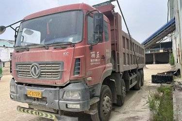 二手卡车东风商用车 天龙KC重卡 350马力 8X4 7.4米自卸车(国五) 前四后八 东风二手自卸车 黄牌
