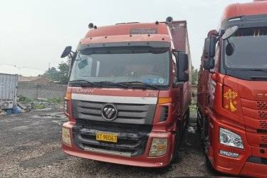 二手福田 欧曼新ETX 6系重卡 220马力 6X2 9.6米厢式载货车(国五) 前四后四 福田康明斯二手载货车 黄牌图片