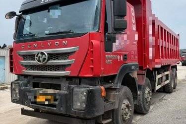 二手卡车上汽红岩 杰狮重卡 450马力 8X4 7.4米自卸车(国五) 前四后八 上菲红二手自卸车 黄牌