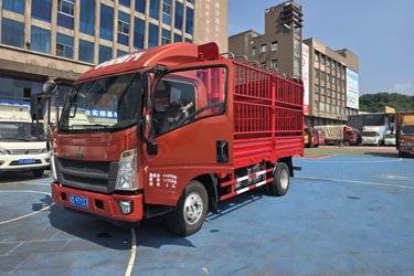 二手中国重汽HOWO 王系 160马力 4.15米单排仓栅式轻卡(国五) 单桥 云内动力二手载货车 蓝牌图片
