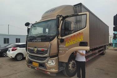 二手福田 奥铃大黄蜂 210马力 9.78米排半厢式载货车(国五) 单桥 福田康明斯二手载货车 黄牌图片
