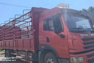 二手一汽解放 J6V 领航版 520马力 8X4 8.6米仓栅式载货车(国六) 前四后八 一汽解放二手载货车 黄牌图片