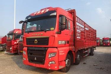 二手中国重汽 汕德卡SITRAK G7S 350马力 6X2 9.6米AMT自动档仓栅式载货车(国六) 前四后四 曼二手载货车 黄牌图片