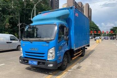 二手江铃 凯运蓝鲸 129马力 4.08米单排厢式轻卡(国五) 单桥 庆铃五十铃二手载货车 蓝牌图片