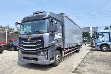 二手中国重汽 HOWO MAX 290马力 4X2 9.6米厢式载货车(国六) 单桥 曼二手载货车 黄牌图片