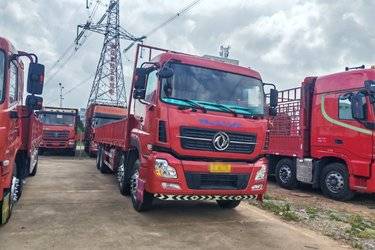 二手东风商用车 天龙重卡 315马力 8X4 9.4米栏板载货车(国五) 前四后八 康明斯二手载货车 黄牌图片
