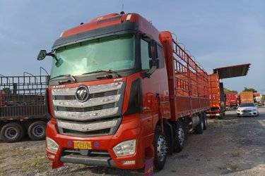 二手福田 欧曼EST 6系重卡 穿越版 460马力 8X4 9.6米仓栅式载货车(国五) 前四后八 福田康明斯二手载货车 黄牌图片