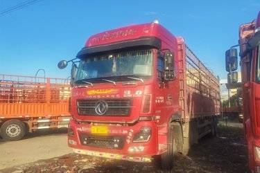 二手东风商用车 天龙重卡 420马力 8X4 9.6米仓栅式载货车(国五) 前四后八 雷诺二手载货车 黄牌图片