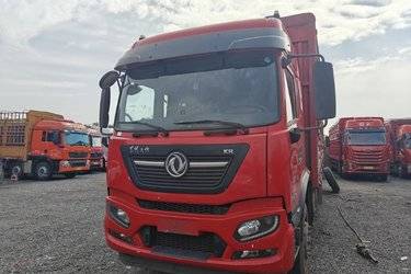 二手东风商用车 天锦KR 舒适版 300马力 6X2 9.8米排半仓栅式载货车(国六) 前四后四 雷诺二手载货车 黄牌图片