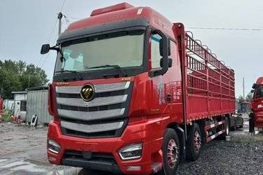 二手福田 欧曼EST 360马力 6X2 9.56米AMT自动挡仓栅式载货车(国六) 前四后四 福田康明斯二手载货车 黄牌图片