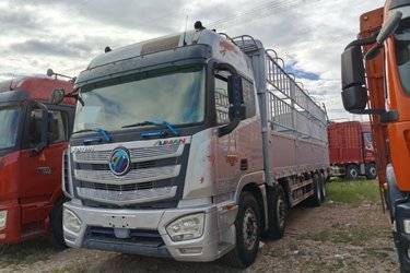 二手福田 欧曼EST 6系重卡 北方版 400马力 8X4 9.45米仓栅式载货车(国五) 前四后八 福田康明斯二手载货车 黄牌图片