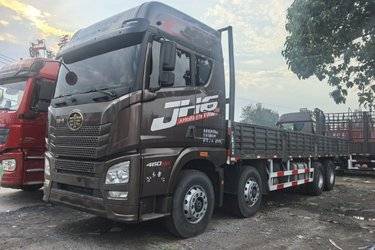 二手青岛解放 JH6重卡 460马力 8X4 9.5米栏板载货车(国五) 前四后八 锡柴二手载货车 黄牌