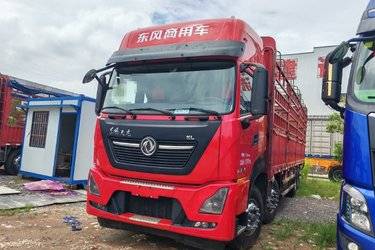 二手东风商用车 天龙KL重卡 舒适版 465马力 8X4 9.6米仓栅式载货车(国六) 前四后八 雷诺二手载货车 黄牌图片