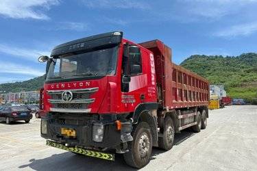 二手上汽红岩 杰狮C500重卡 430马力 8X4 8米自卸车(国五) 前四后八 上菲红二手自卸车 黄牌图片