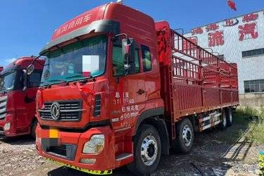 二手东风商用车 天龙重卡 350马力 8X4 9.4米仓栅式载货车(国五) 前四后八 康明斯二手载货车 黄牌图片