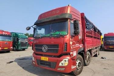 二手东风商用车 天龙VL重卡 350马力 8X4 9.6米仓栅式载货车(国五) 前四后八 雷诺二手载货车 黄牌