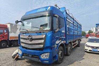 二手福田 欧曼EST 6系重卡 280马力 6X2 9.6米仓栅式载货车(国五) 前四后四 福田康明斯二手载货车 黄牌图片