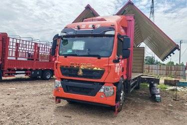 二手中国重汽 HOWO TX 290马力 4X2 9.6米厢式载货车(国六) 单桥 曼二手载货车 黄牌图片