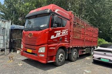 二手青岛解放 JH6重卡 领航版2.0 290马力 6X2 9.5米仓栅式载货车(国六) 前四后四 锡柴二手载货车 黄牌图片