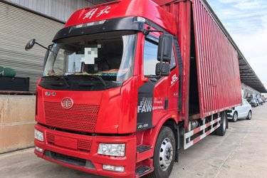 二手一汽解放 J6L 经典版 240马力 4X2 7.8米翼开启厢式载货车(平顶)(国六) 单桥 锡柴二手载货车 黄牌