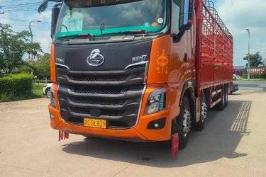 二手东风柳汽 乘龙H7重卡 480马力 8X4 9.4米仓栅式载货车(国五) 前四后八 玉柴二手载货车 黄牌图片