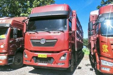 二手东风商用车 天龙KL重卡 465马力 8X4 9.6米仓栅式载货车(国五) 前四后八 雷诺二手载货车 黄牌图片