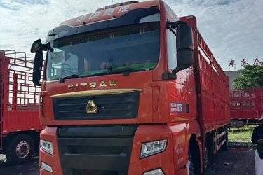 二手中国重汽 汕德卡SITRAK G7S 350马力 6X2 9.6米AMT自动档仓栅式载货车(国六) 前四后四 曼二手载货车 黄牌图片