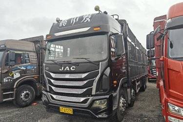 二手江淮 格尔发K5W重卡 350马力 8X4 9.6米仓栅式载货车(国五) 前四后八 潍柴二手载货车 黄牌图片
