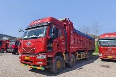 二手一汽解放 J6P重卡 460马力 8X4 9.4米自卸车(国五) 前四后八 一汽二手自卸车 黄牌