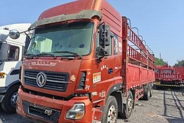 二手东风商用车 天龙重卡 315马力 8X4 9.4米仓栅式载货车(国五) 前四后八 东风康明斯二手载货车 黄牌