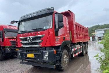 二手上汽红岩 杰狮重卡 450马力 6X4 6米自卸车(国五) 后八轮 上菲红二手自卸车 黄牌