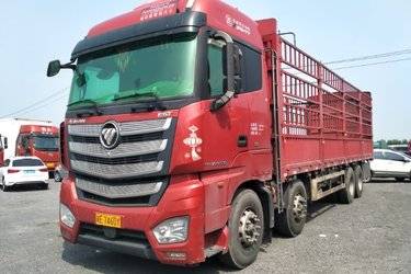 二手福田 欧曼EST 520马力 8X4 9.56米AMT自动档仓栅式载货车(国六) 前四后八 康明斯二手载货车 黄牌图片