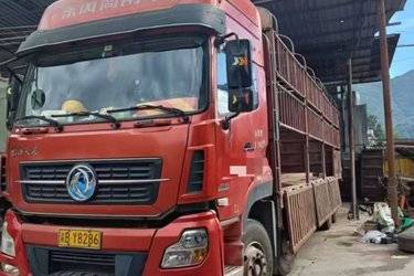 二手东风商用车 天龙重卡 385马力 8X4 9.6米仓栅式载货车(国五) 前四后八 东风二手载货车 黄牌