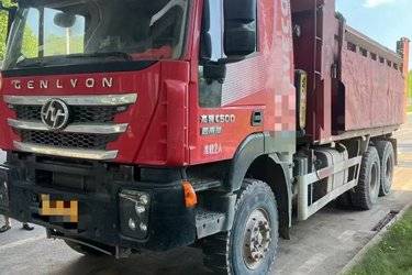 二手上汽红岩 杰狮重卡 450马力 6X4 6米自卸车(国五) 后八轮 上菲红二手自卸车 黄牌