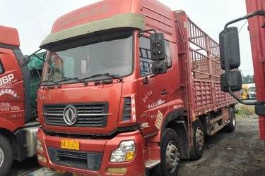 二手东风商用车 天龙重卡 245马力 6X2 9.6米仓栅式载货车(国五) 前四后四 雷诺二手载货车 黄牌