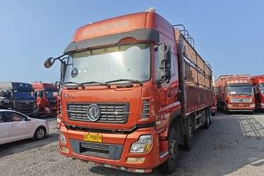 二手东风商用车 天龙重卡 350马力 8X4 9.6米仓栅式载货车(国五) 前四后八 雷诺二手载货车 黄牌
