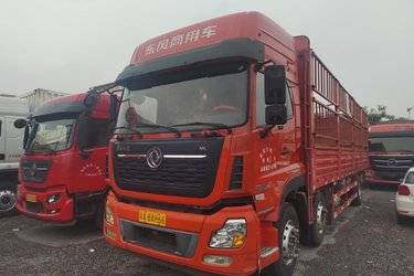 二手东风商用车 天龙VL重卡 350马力 8X4 9.6米仓栅式载货车(国五) 前四后八 雷诺二手载货车 黄牌