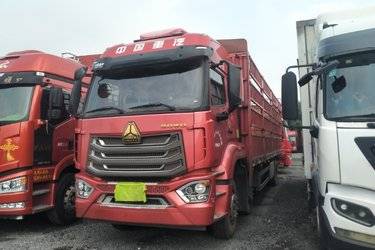 二手中国重汽 豪沃NX中卡 350马力 6X2 9.5米仓栅式载货车(9挡)(国六) 前四后四 曼二手载货车 黄牌
