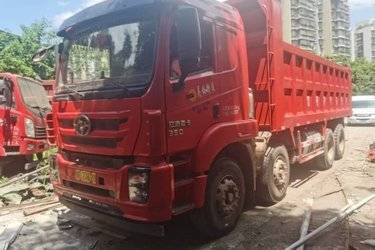 二手上汽红岩 杰卡 350马力 8X4 6.8米自卸车(国五) 前四后八 上菲红二手自卸车 黄牌